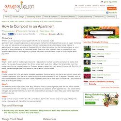 How to Compost in an Apartment