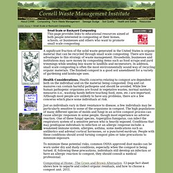 Small Scale or Backyard Composting - Cornell Waste Management Institute