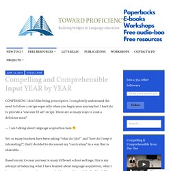 Compelling and Comprehensible Input YEAR by YEAR – TOWARD PROFICIENCY