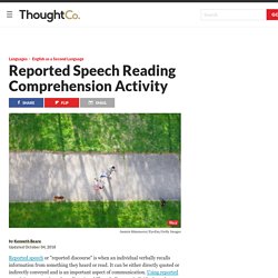 Reading Comprehension Activity for Reported Speech