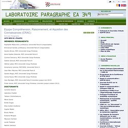 Laboratoire PARAGRAPHE [EA349] - Equipe Compréhension, Raisonnement, et Aquisition des Connaissances (CRAC)