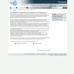 Français - Evaluation de la compréhension à l’entrée au cours préparatoire (pedagogoe.ac-nantes.fr)