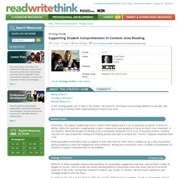Supporting Student Comprehension in Content Area Reading