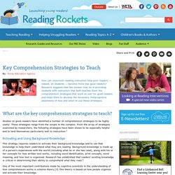 Key Comprehension Strategies to Teach