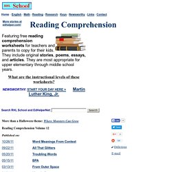 Reading Comprehension - Free Worksheets