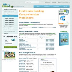 Free printable first grade reading comprehension worksheets
