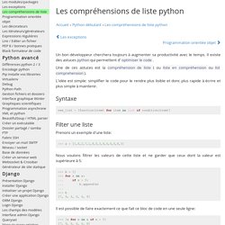 Les compréhensions de liste python