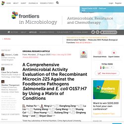 FRONT. MICROBIOL 27/08/19 A Comprehensive Antimicrobial Activity Evaluation of the Recombinant Microcin J25 Against the Foodborne Pathogens Salmonella and E. coli O157:H7 by Using a Matrix of Conditions