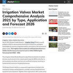 Irrigation Valves Market Comprehensive Analysis 2021 by Type, Application and Forecast 2026