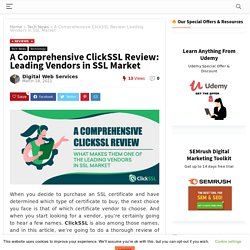 A Comprehensive ClickSSL Review: Leading Vendors in SSL Market -DWS