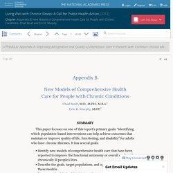 Appendix B: New Models of Comprehensive Health Care for People with Chronic Conditions