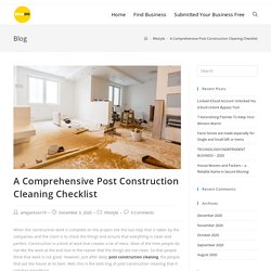 A Comprehensive Post Construction Cleaning Checklist