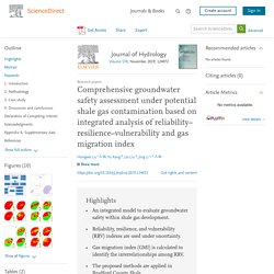 Journal of Hydrology Volume 578, November 2019, Comprehensive groundwater safety assessment under potential shale gas contamination based on integrated analysis of reliability–resilience–vulnerability and gas migration index