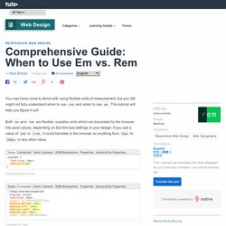 Comprehensive Guide: When to Use Em vs. Rem