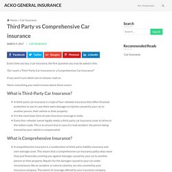 Third Party vs Comprehensive Car Insurance