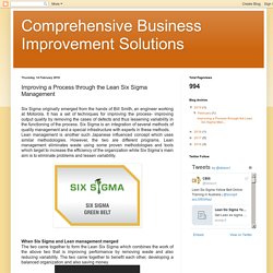 Improving a Process through the Lean Six Sigma Management