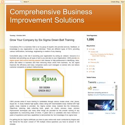 Grow Your Company by Six Sigma Green Belt Training