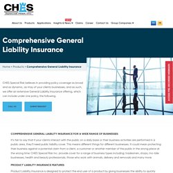 Comprehensive General Liability Insurance Policy and Plan