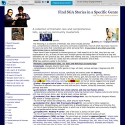 Find SGA Stories in a Specific Genre - A collection of thematic recs and comprehensive lists, as well as community masterlists