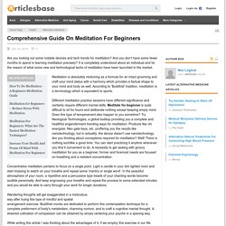 Comprehensive Guide On Meditation For Beginners
