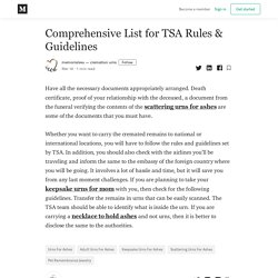 Comprehensive List for TSA Rules & Guidelines - memorials4u — cremation urns - Medium
