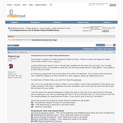 Comprehensive List of Kindle Hacks/Modifications