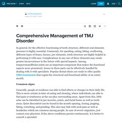 Comprehensive Management of TMJ Disorder