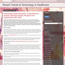 Recent Trends & Technology in Healthcare: Homeopathy Market Dynamics, Comprehensive Analysis, Business Growth, Prospects and Opportunities 2021-2027