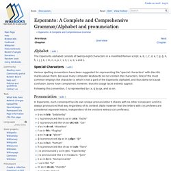 Esperanto: A Complete and Comprehensive Grammar/Alphabet and pronunciation