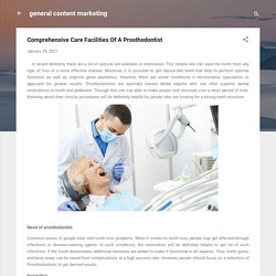 Comprehensive Care Facilities Of A Prosthodontist