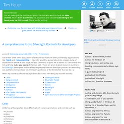 A comprehensive list to Silverlight Controls for developers