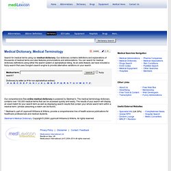 Medical Dictionary - Comprehensive Medical Terminology Search