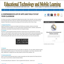 A Comprehensive List of Apps and Tools to Flip your Classroom