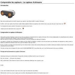 Comprendre les capteurs : Le capteur d'ultrasons - Le Site du NXT