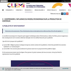3 - Comprendre l'influence du modèle économique sur la production de contenus - CLEMI