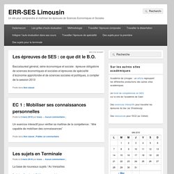 ERR-SES Limousin – Un site pour comprendre et maîtriser les épreuves de Sciences Economiques et Sociales