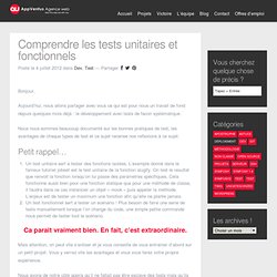 Comprendre les tests unitaires et fonctionnels AppVentus — AppVentus