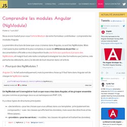 Comprendre les modules Angular (NgModule)