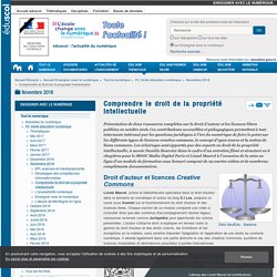 Comprendre le droit de la propriété intellectuelle — Enseigner avec le numérique