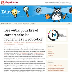 Des outils pour lire et comprendre les recherches en éducation