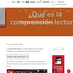 ¿Qué es la Comprensión Lectora?