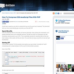 GZIP Compress CSS/JavaScript Files With PHP