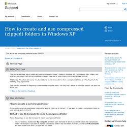 How to create and use compressed (zipped) folders in Windows XP