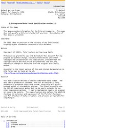RFC 1950 - ZLIB Compressed Data Format Specification version 3.3