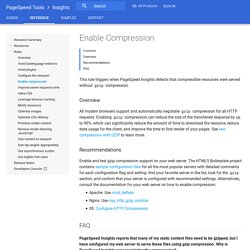 Enable Compression - PageSpeed Insights