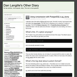 Using compression with PostgreSQL’s pg_dump » Dan Langille's Other Diary