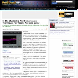 EQ And Compression Techniques For Vocals, Acoustic Guitar