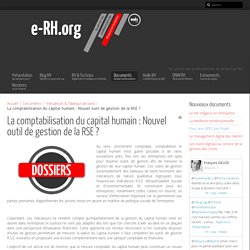 La comptabilisation du capital humain : Nouvel outil de gestion de la RSE ?