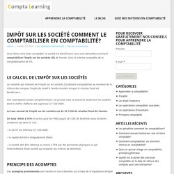 Impôt sur les société comment le comptabiliser en comptabilité?