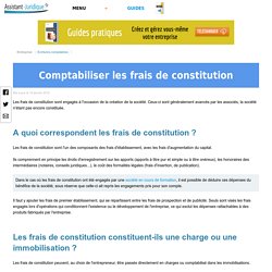 Comptabiliser les frais de constitution